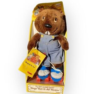 NIB VTG 1984 TOMY Get Along Gang Bingo “Bet It All” Beaver 12” Plush